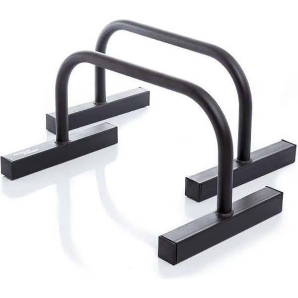 Muscle Power® Stalen Parallettes - Direct Klaar voor Gebruik - Ideaal voor Push-ups, Dips, L-Sit, Handstand en Planche - Ideaal voor Calisthenics, CrossFit en Turnen - Set van Twee - Zwart