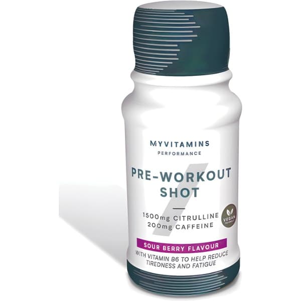 Myvitamins Pre-Workout Shots | 12 x 60ml | Sour Berry flavour