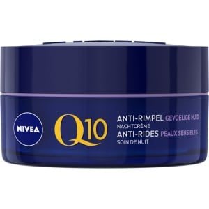 NIVEA Q10 POWER Anti-Rimpel Sensitive Nachtcrème - Gevoelige huid - Kalmeert en verstevigt - Met Q10, creatine en zoethoutextract - 50 ml