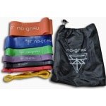 NO-GRAV Weerstandbanden complete set van 7 professionele Weerstandsbanden - Resistance Bands - Fitness Elastiek - Set van 7 banden - 7 verschillende Weerstanden - Calisthenics - Yoga - Crossfit - Powerlifting banden - Fitness - Met handige draagzak