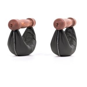 NOHRD Swing Dumbbells Club Sport 2kg - Echt Leren Gewichten met Notenhouten Handgrepen - Set voor Functionele Krachttraining