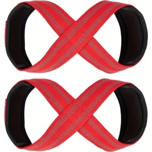 Nivard Wrist Wraps - Lifting Straps - Crossfit Grips - Polsband - Krachttraining - Fitness - Deadlift - 8 Vormig - Rood