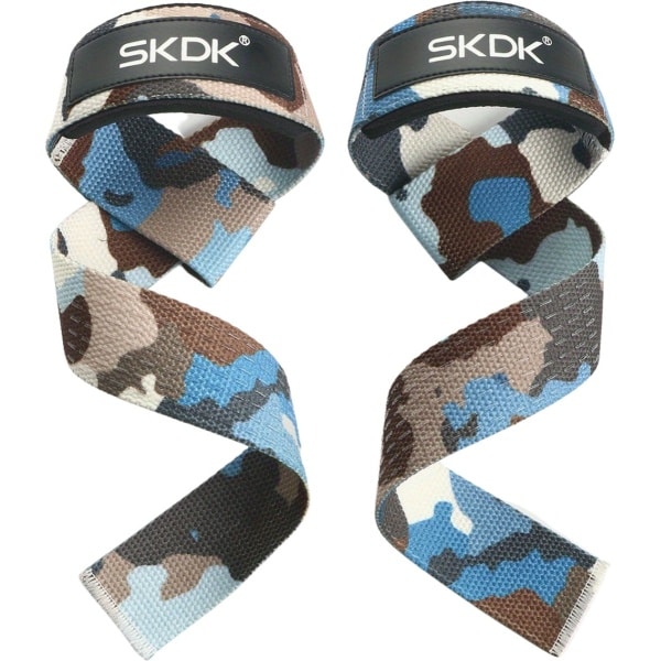 Nivard Wrist Wraps - Lifting Straps - Crossfit Grips - Polsband - Krachttraining - Fitness - Deadlift - Sport - Camo Blauw