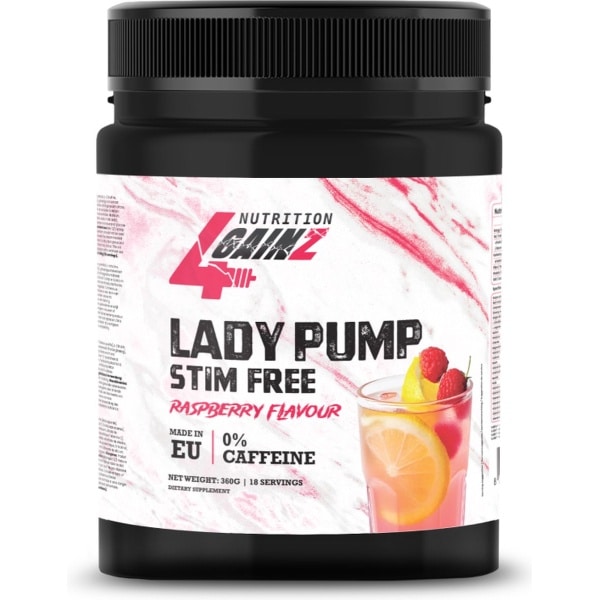 Nutrition4Gainz Lady Pump (Stim free) - Pre-Workout zonder cafeïne- 360 gram - Framboos