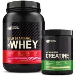 Optimum Nutrition Gold Standard 100% Whey Protein + Creatine Bundel - White Chocolate Raspberry Proteine Poeder 900 gram (28 servings) + Creatine Monohydraat 317 gram (88 doseringen)