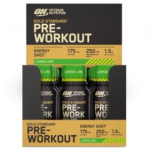 Optimum Nutrition Gold Standard Pre Workout Shots - Pre-Workout Lemon Lime - Ready to Drink - 12 x 60ml