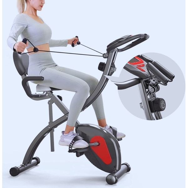 Opvouwbare Hometrainer Met 8 Weerstandsniveaus - Fitnessfiets Voor Thuis Met LCD-Scherm En Telefoonhouder | Ideaal Voor Binnengebruik