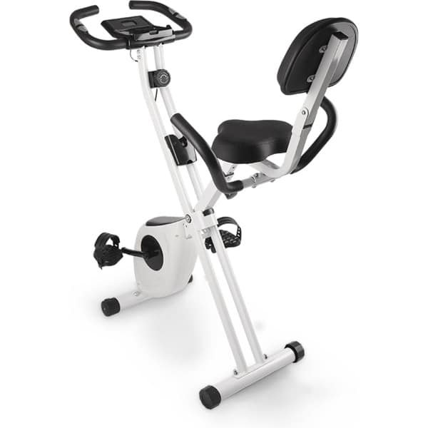 Opvouwbare hometrainer - X-bike met 8 niveaus van magnetische weerstand - vliegwiel 2,5KG - multifunctioneel LCD-scherm - verstelbare zitting - tablethouder - zwart-wit
