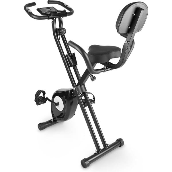 Opvouwbare hometrainer - X-bike met 8 niveaus van magnetische weerstand - vliegwiel 2,5KG - multifunctioneel LCD-scherm - verstelbare zitting - tablethouder - zwart