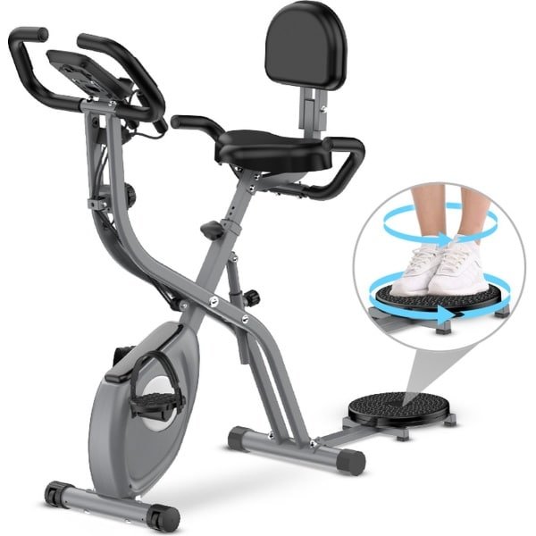 Opvouwbare hometrainer met APP - BIGZZIA hometrainer - 10 magnetische weerstandsniveaus voor cardiofitness - verstelbare zitting