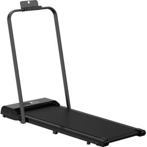 Opvouwbare loopband - 2 in 1 elektrische loopband - 1-10 Km/u instelbare snelheid - met armsteun en LED-scherm - Zwart
