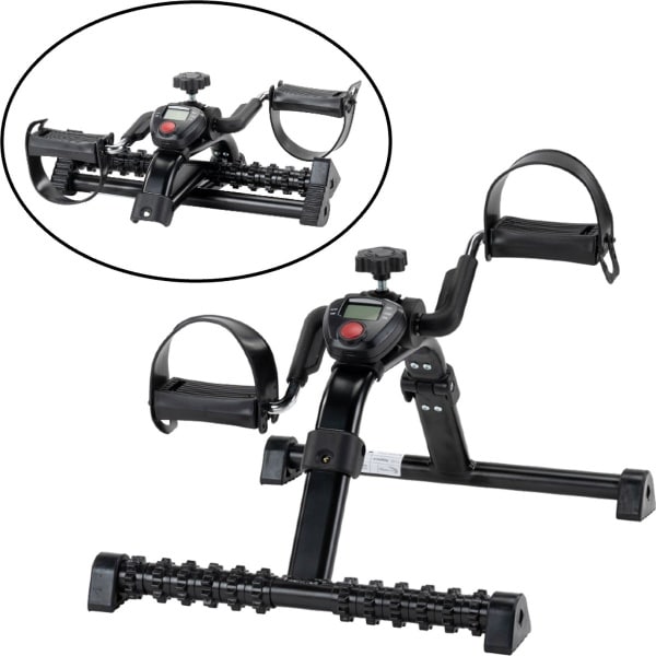 Opvouwbare stoelfiets met massage rollen en digitaal scherm- Pedaaltrainer - Fietstrainer - Hometrainer - Bureaufiets met regelbare weerstand