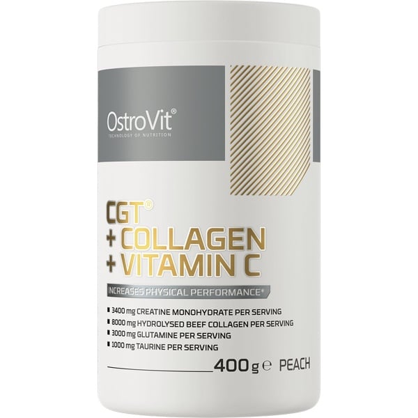 OstroVit CGT + Collagen + Vitamin C 400 g - Supplementen - beef collagen - Creatine - L-glutamine - Taurine - Vitamin C