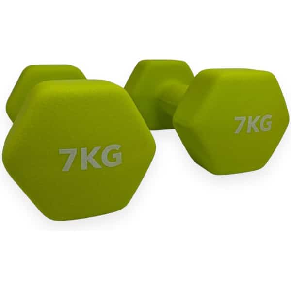 Padisport - Dumbell Neopreen - Groen - 7 Kg - Krachttraining - - Gewichten - Dumbells - Halters - Gewichtjes 7 Kg - Gewichten 7 Kg