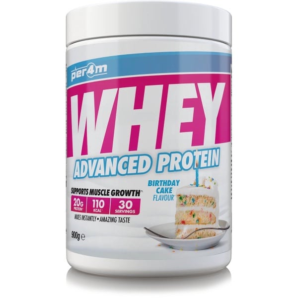 Per4m - Advanced Whey Protein - Birthday Cake - Proteine poeder - Eiwit shake - Eiwitpoeder - 900g - Whey Protein - Eiwitshakes - Whey Proteine - Protein - Proteine - Proteine Shake - Shake - Fitness - Krachttraining - Gym