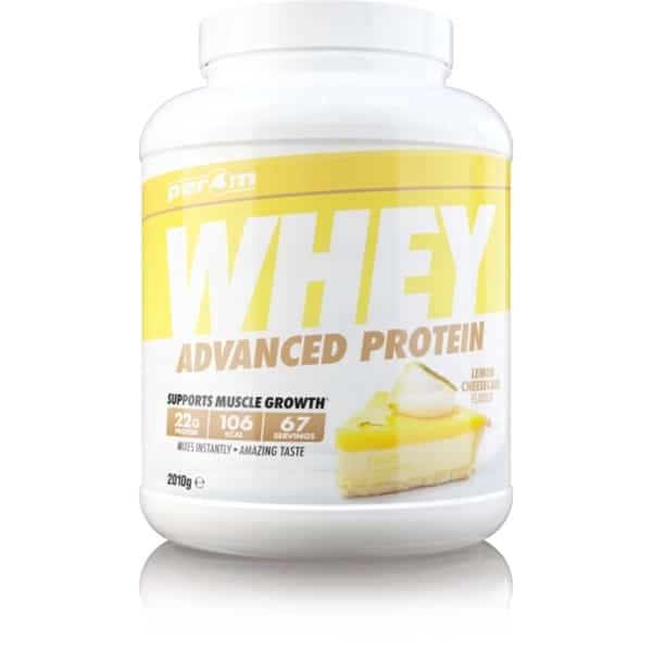 Per4m - Advanced Whey Protein - Lemon Cheesecake - Proteine poeder - Eiwit shake - Eiwitpoeder - 2.01kg - Whey Protein - Eiwitshakes - Whey Proteine - Protein - Proteine - Proteine Shake - Shake - Fitness - Krachttraining - Gym