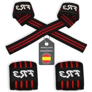 Polsbandages en riemen voor de sportschool - 2 stuks polsbandages en 2 riemen - geschikt voor alle soorten training en gewichtheffen crossfit