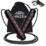 Professioneel Springtouw met verzwaarde en zachte handvaten - Sport Springtouw voor Fitness & Crossfit - Voor Beginners en Professionele sporters - Gratis draagzak en EBook met oefeningen - Tested by Athletes