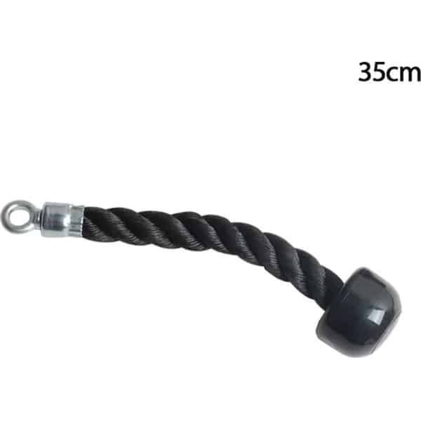 Professioneel Triceps Touw voor Krachttraining - 35cm - Enkelvoudig Zwart