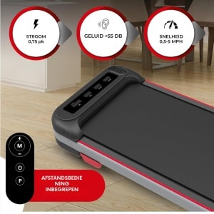 Professioneel Walkingpad - Wandelband met Afstandsbediening - Loopband Fitness - Antislip - 1-6km/u - Loopband Elektrisch - Loopbanden voor Thuis - Walking Pad - met LED-Scherm - Zwart