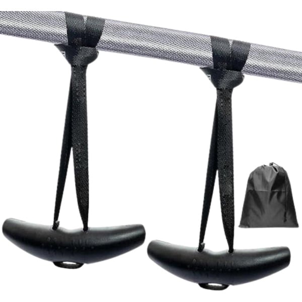 Pull Up Handles - Ergonomische Gym Handgrepen voor Krachttraining, Optrekstangen en Kabelmachines - Perfect voor Pull-Ups, Rows en Lat Pulldown Workouts - Zwart