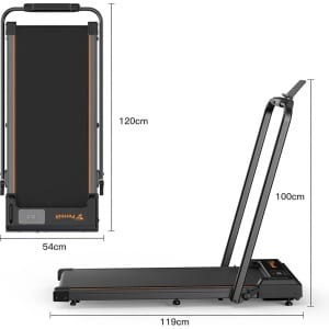 RM Store® - 2 In 1 Loopband - Draagbare Loopband - Elektrische Fitnessmachine - Hardloopmachine - LED Display - Ultra Stille Bediening - Zwart - 120 x 56 x 100 cm.