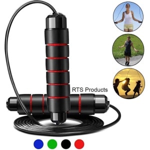 RTS products® Verzwaard springtouw - springtouw met speciale grip - kogellagers - Professionele verstelbare springtouw met kogellager - springtouw groen - springtouw volwassenen - speedrope - fitness - cardio - boxen - yoga - crossfit
