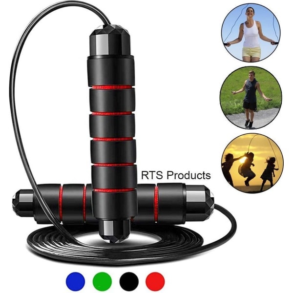 RTS products® Verzwaard springtouw - springtouw met speciale grip - kogellagers - Professionele verstelbare springtouw met kogellager - springtouw groen - springtouw volwassenen - speedrope - fitness - cardio - boxen - yoga - crossfit