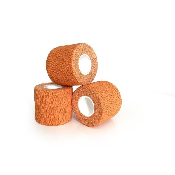 RXpursuit 6-Pack Oranje Premium Sticky Stretch Lifting Thumb Hookgrip Tape for Weightlifting, CrossFit, Powerlifting, Strength Training. Athletic Sport Tape