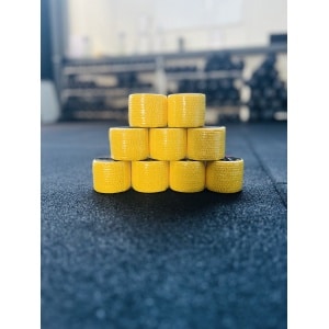 RXpursuit 9-Pack Geel Premium Sticky Stretch Lifting Thumb Hookgrip Tape for Weightlifting, CrossFit, Powerlifting, Strength Training. Athletic Sport Tape