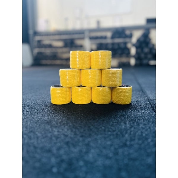 RXpursuit 9-Pack Geel Premium Sticky Stretch Lifting Thumb Hookgrip Tape for Weightlifting, CrossFit, Powerlifting, Strength Training. Athletic Sport Tape