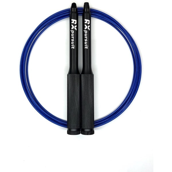 RXpursuit Speedrope Springtouw - Weighted Eagle Pro Line voor CrossFit - Perfect voor Double Unders en Single Unders - Super Snelle Lagers - Aluminium Handvaten met Extra Grip - Zwart-Blauw