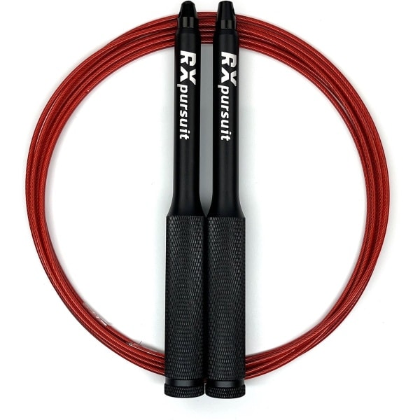 RXpursuit Speedrope Springtouw - Weighted Eagle Pro Line voor CrossFit - Perfect voor Double Unders en Single Unders - Super Snelle Lagers - Aluminium Handvaten met Extra Grip - Zwart-Rood