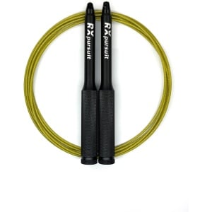 RXpursuit Speedrope Springtouw - Weighted Eagle Pro Line voor CrossFit - Perfect voor Double Unders en Single Unders - Super Snelle Lagers - Aluminium Handvaten met Extra Grip - Zwart-Geel