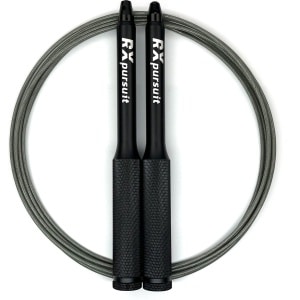 RXpursuit Speedrope Springtouw - Weighted Eagle Pro Line voor CrossFit - Perfect voor Double Unders en Single Unders - Super Snelle Lagers - Aluminium Handvaten met Extra Grip - Zwart-Grijs