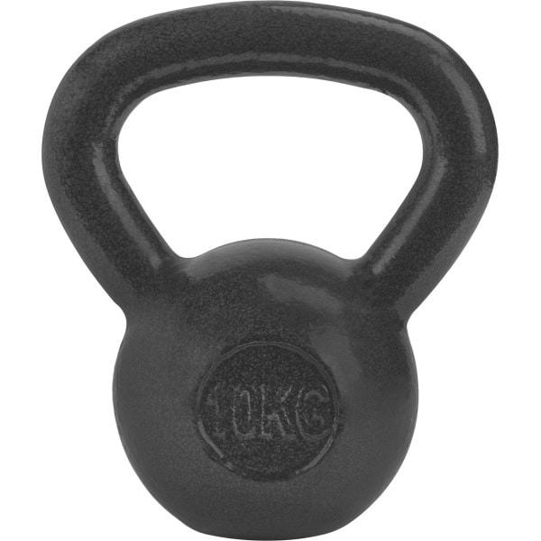 RYZOR Kettlebell van 10 kg - Gietijzeren - crossfit - Bootcamp - Gewichten - massief gietijzer - Kogelhalter - Fitness - 10 kg - binnen en buiten - Halters en gewichten - Fitness en Training - Krachttraining - Krachtbenodigdheden - Gietijzer Grijs