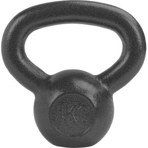 RYZOR Kettlebell van 4 kg - Gietijzeren - crossfit - Bootcamp - massief gietijzer - Kogelhalter - Fitness - gewichten - 4 kg - binnen en buiten - Halters en gewichten - Fitness en Training - Krachttraining - Krachtbenodigdheden - Gietijzer Grijs