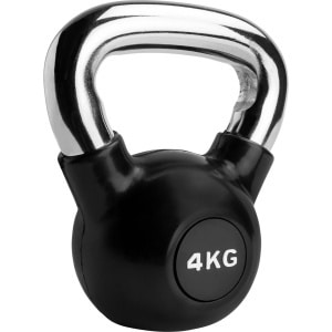RYZOR Kettlebell van 4 kg - Kettlebell voor crossfit - Bootcamp gewichten - Gewichten - Kogelhalter - Fitness gewichten - Kettlebell gewicht - Kettlebells 4 kg - Kettlebell voor binnen en buiten - Halters en gewichten - Zwart en zilver
