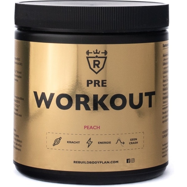 Rebuild Nutrition Pre-Workout - Pre Workout Per Scoop 400 mg Cafeïne - Preworkout Haal Het Maximale Uit Je Trainingen - Energy Drink - Perzik smaak - 30 doseringen - 300 gram