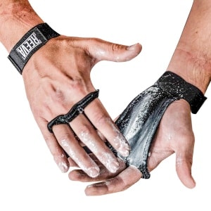 Reeva Leren Grips - Maat M - Crossfit Grips met een korte strap - Crossfit Handschoenen geschikt voor Powerlifting, Fitness en Bodybuilding - Crossfit Grips voor Heren en Dames