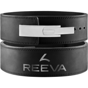 Reeva Nubik Leren Lifting Belt met Stainless Steel Buckle (13MM) - Zwart Lederen Lever belt in Maat XL - Lever Belt geschikt voor Crossfit, Powerlifting, Fitness en Bodybuilding - Lifting Belt voor Heren en Dames