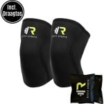 ReyFit Sports 2 Stuks Premium Knie Brace voor Fitness, CrossFit & Sporten - Knieband - Braces - 7 mm - Zwart- Maat L