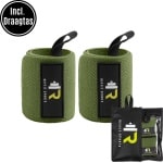 ReyFit Sports 2x Fitness & CrossFit Polsband - Wrist wraps - Polsbanden voor Krachttraining - Polsbrace - Fitness Accessoires - Inclusief Draagtas - Groen