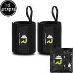 ReyFit Sports 2x Fitness & CrossFit Polsband - Wrist wraps - Polsbanden voor Krachttraining - Polsbrace - Fitness Accessoires - Inclusief Draagtas - Zwart