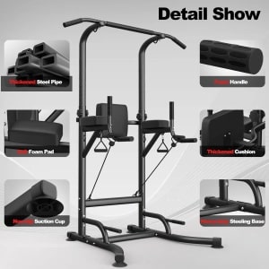 RoyaLuxe - Power Dip Station - Fitness - Krachttraining - Sport - Gym - Sportschool Spullen - Hometrainer - Hometrainers - Hometrainers Fitness - Home Trainer - Sportschool Accesoires - Sport Accessoires - Fitness Accessoires