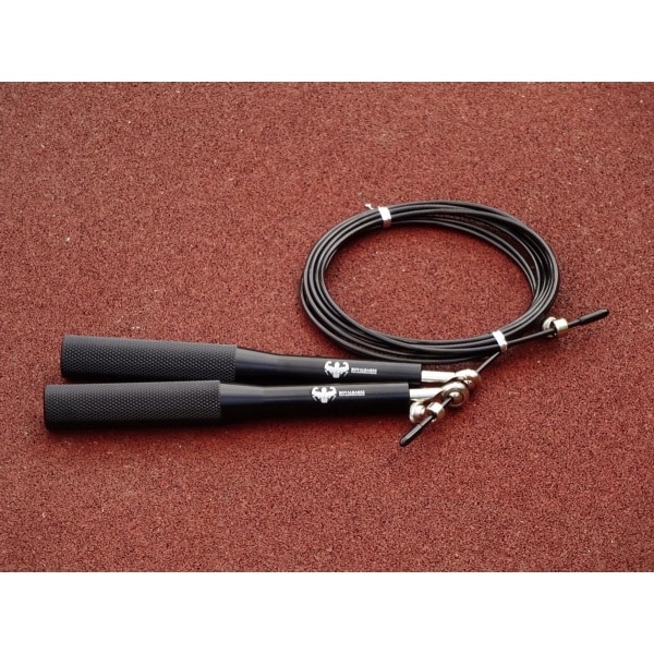 Royalbarzz® - Aluminium Speed Rope - Professioneel Springtouw | Verstelbaar | Volwassenen | Voor Calisthenics - Fitness - Crossfit en meer (zwart)
