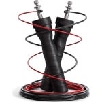 SWILIX ® Springtouw - Sport | Fitness | Crossfit - Verstelbaar Springtouw Volwassenen met Kogellagers - Touwtje Springen - Speed Rope 2 Snelheden - Zwart