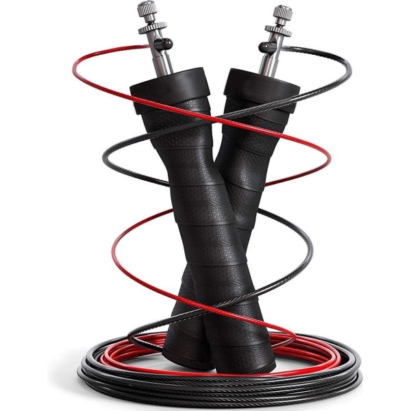 SWILIX ® Springtouw - Sport | Fitness | Crossfit - Verstelbaar Springtouw Volwassenen met Kogellagers - Touwtje Springen - Speed Rope 2 Snelheden - Zwart