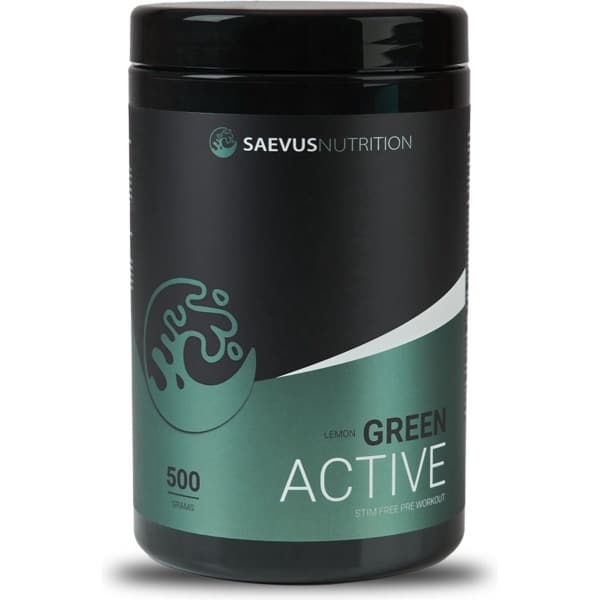 Saevus Nutrition - Green Active Pre-Workout V2 (zonder caffeïne) - 500 gr - Smaak Lemon - 25 servings - Pre Workout Vrouwen - Mannen - Preworkout zonder cafeïne