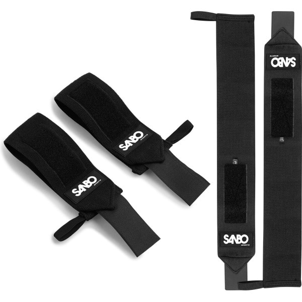 Sanbo 2x Fitness & CrossFit Polsbanden - Wrist Wraps Elastisch - Krachttraining - Polsbraces - Zwart - Fitness Accessoires - Powerlifting
